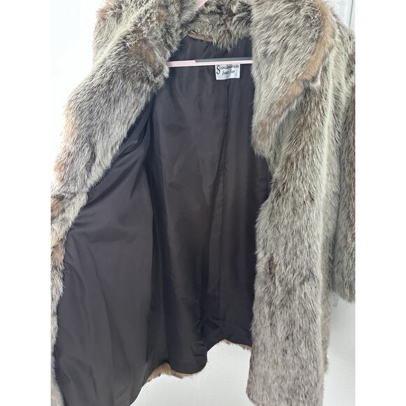 SCANDINAVIAN FOX FAUX FUR Unisex COAT NEW XL VINTAGE - Picture 14 of 16